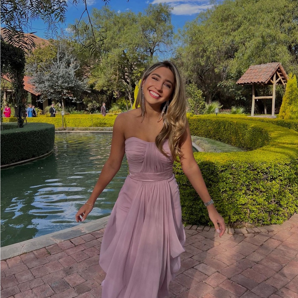 Elegant Strapless lavender Dress